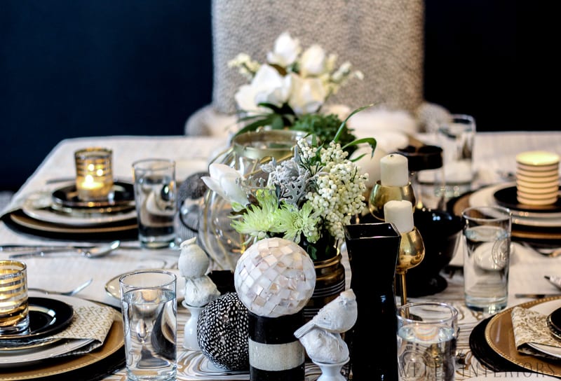 formal, hosting, rug, chairs, table, dinner, lunch, art, LDS, Temple, antique, mirror, chandelir, gold, stencil, dining room, formal, party, blue, white, china, silver, centerpiece, gold, bird, flowers, navy, shelfie, shelf, antique, obama, photo