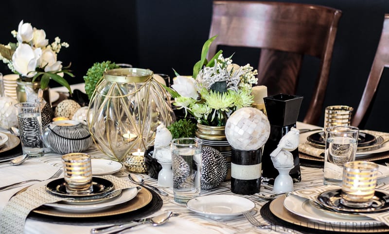 formal, hosting, rug, chairs, table, dinner, lunch, art, LDS, Temple, antique, mirror, chandelir, gold, stencil, dining room, formal, party, blue, white, china, silver, centerpiece, gold, bird, flowers, navy, shelfie, shelf, antique, obama, photo