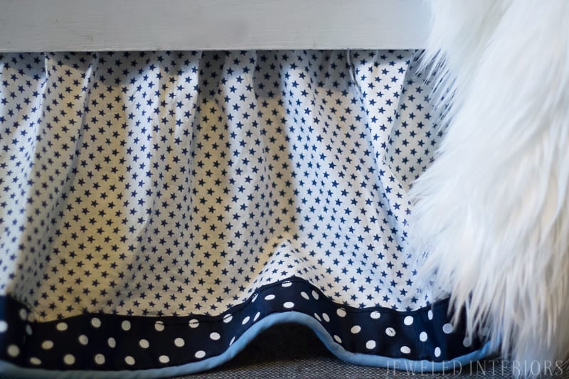 3 Tips for Combining a little boy and little girl's bedroom: Jeweledinteriors, jeweledinteriors, bedroom, bed, crib, toddler, british, union, jack, french, twins, rug, chandelier, dresser, chair, DIY, functional, unisex, sheepskin