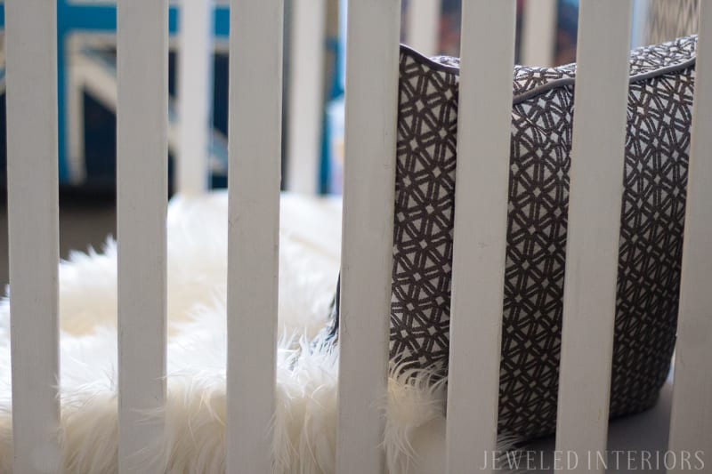 3 Tips for Combining a little boy and little girl's bedroom: Jeweledinteriors, jeweledinteriors, bedroom, bed, crib, toddler, british, union, jack, french, twins, rug, chandelier, dresser, chair, DIY, functional, unisex, sheepskin