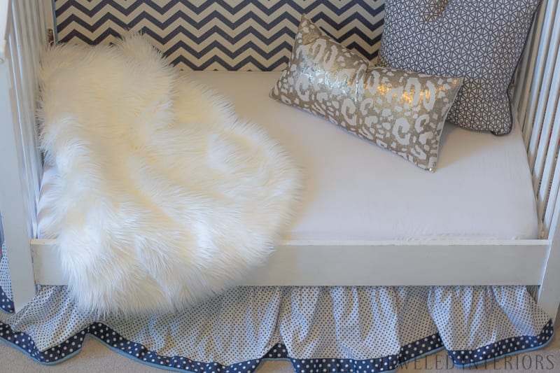 3 Tips for Combining a little boy and little girl's bedroom: Jeweledinteriors, jeweledinteriors, bedroom, bed, crib, toddler, british, union, jack, french, twins, rug, chandelier, dresser, chair, DIY, functional, unisex, sheepskin