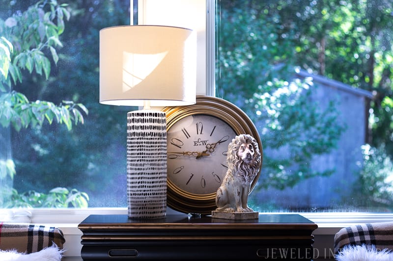 Try this $10 trick to add style to your windows! || mirror, bench, faux, fur, pillow, throw, blanket, lighting, sconce, lamp, milo, baughman, burberry, pillow, pillows, bedroom, winter, fall, seasonal, wayfair, target, west elm, mid centure, pottery barn, hayneedle, 