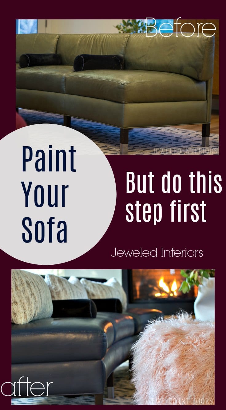 Jeweled Interiors, How To Spray Paint Leather Sofa