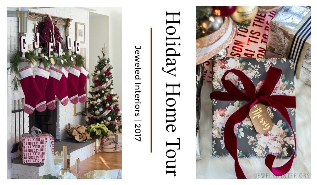 Jeweled Interiors Holiday Home Tour 2017 | Burgundy + Blush Christmas Decor Ideas and Tips