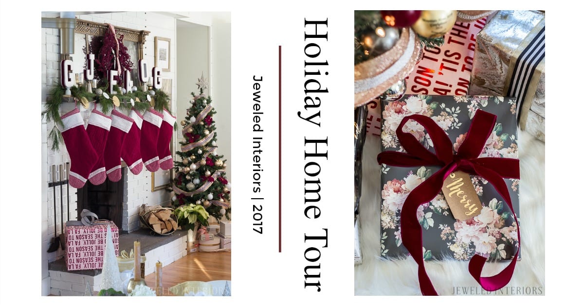Jeweled Interiors Holiday Home Tour 2017 | Burgundy + Blush Christmas ...