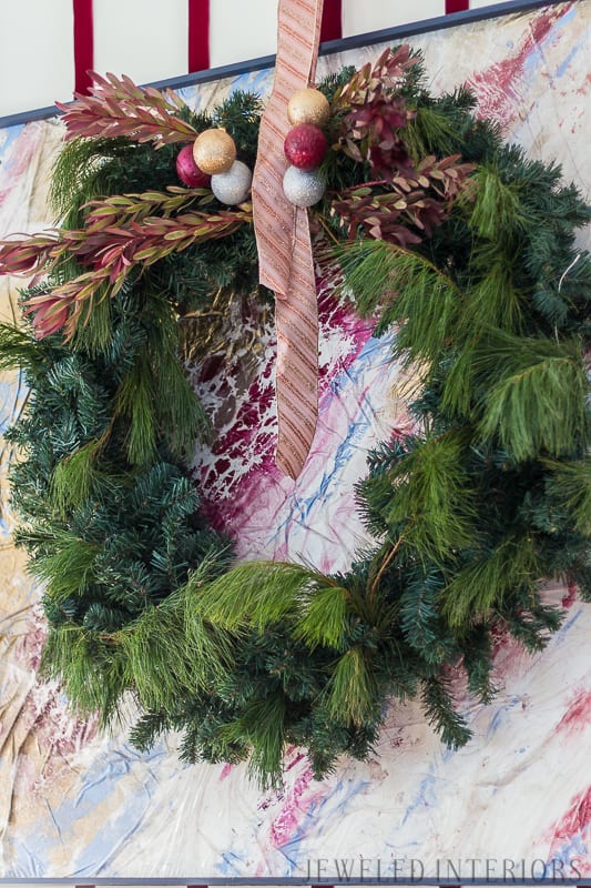 Try this trick for faux greenery and wreaths || DIY, art, ribbon, artificial, ornaments, stripes, swag