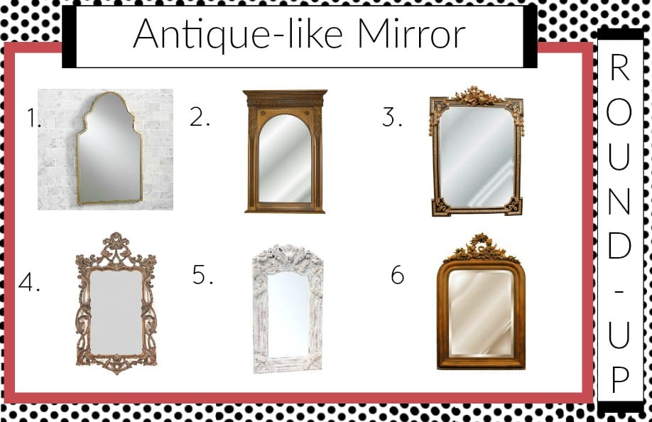 Antique styled mirror round up || jeweled interiors, antique mirror, antique, mirror, style, reproduction, pottery barn, stella, elite mirror, hickory manor house, wayfair, hayneedle, musical motif, bronze, wall, majestic, torrey, joss and main, wreath arch, traditional, gold, vintage, craigslist, parisian, paris, apartment, style, jeweledinteriors,