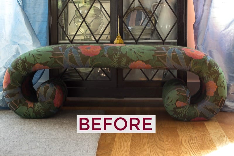 You've got to see this tutorial! upholstery, upholster, upholstered, jeweled interiors, diy, tutorial, step, by, step, instructions, welt, welting, double, cord, gimp, nailhead, tutorial, bench, chair, drop seat, floral, 