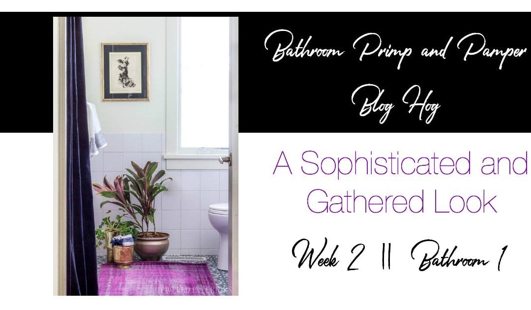 Week 2 | Purple Bathroom | Pretty Rug + Velvet Curtains = PROGRESS!