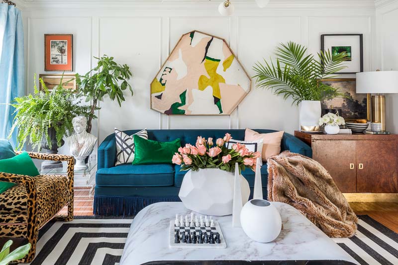 glam boho living room