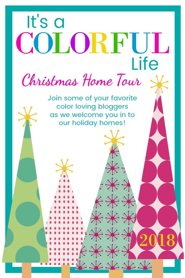 It's a colorful life blog hop, jeweled interiors, 2018, Christmas, holiday, home tour, Christmas tree, miles redd, one room challenge, l