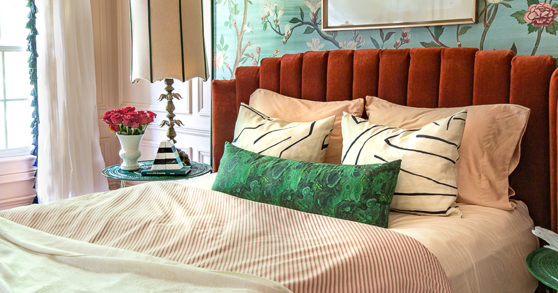 Channel Tufted Headboard Diy Art Deco Or Hollywood Regency Bed Tutorial Jeweled Interiors - Diy Fabric Headboard Queen Bed