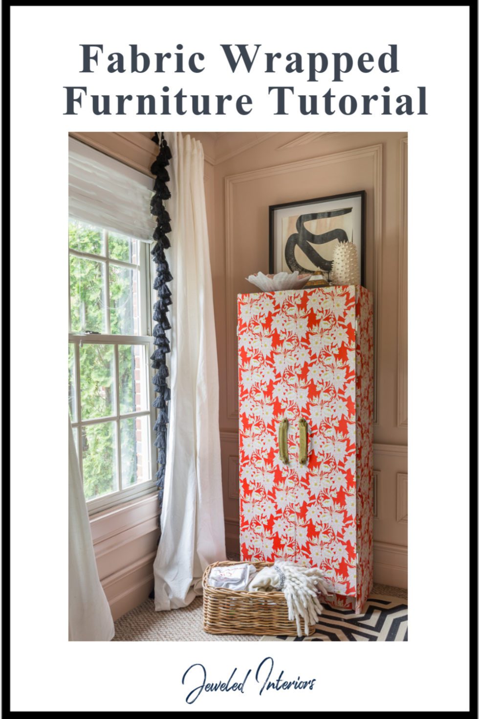 Fabric Wrapped Furniture Tutorial Jazz Up Your Old Furniture ⋆ Jeweled