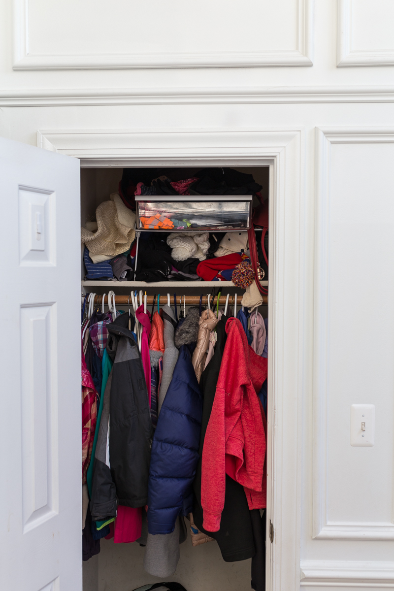 BEFORE pics of an awesome hall closet makeover