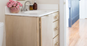 DIY bathroom vanity, tutorial, budget bathroom refresh, vanity refresh