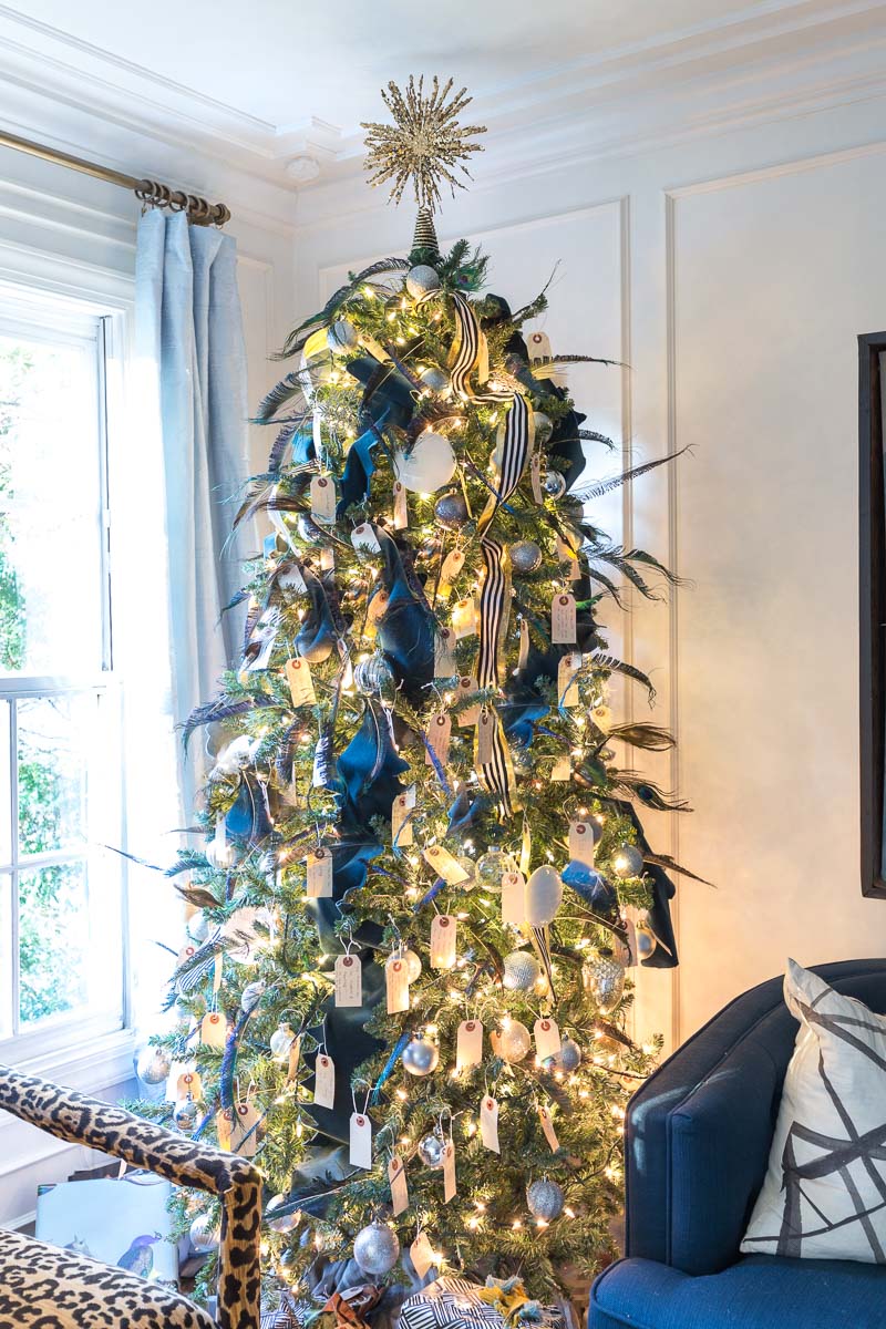 Art Deco Christmas tree, Great Gatsby Party, Great Gatsby Christmas, speak easy pampas grass tree, fringe 1920's tree, leopard chair, The Curious Department