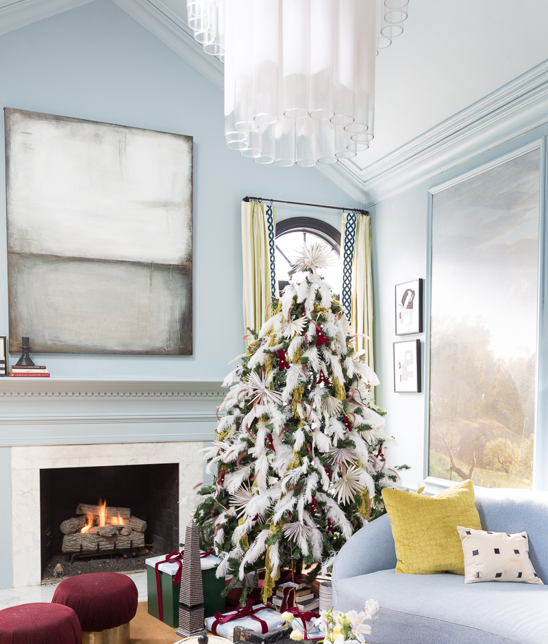 You've got to see this Christmas tree ideas. Palm Christmas tree, holiday decorating, Christmas tree ideas, Christmas tree, Anthropologie Christmas tree, holiday decor, 2021, 2020 Christmas trends