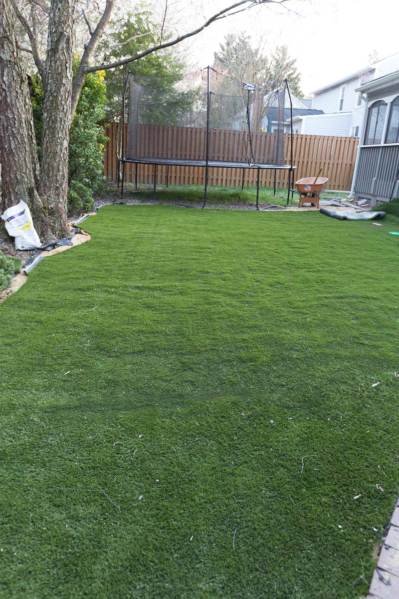 artificial grass, turf, imitation grass, backyard, backyard turf, back yard, makeover, faux grass, how to install artificial grass