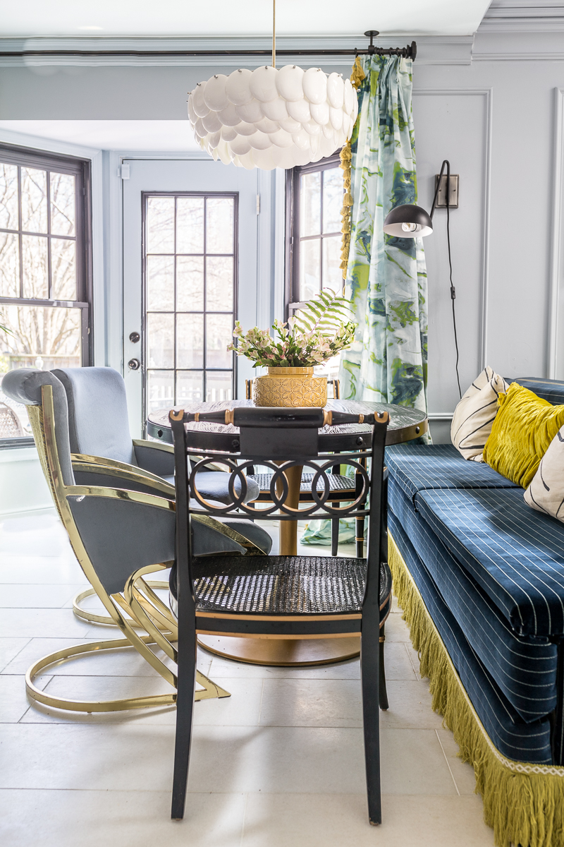You have to see this! setting plater, spring One Room Challenge, 2019, jeweled interiors, farrow and ball, Thomas Mach interiors, Thomas Mach interiors, Metrie Moulding, Art Deco chair, week 3