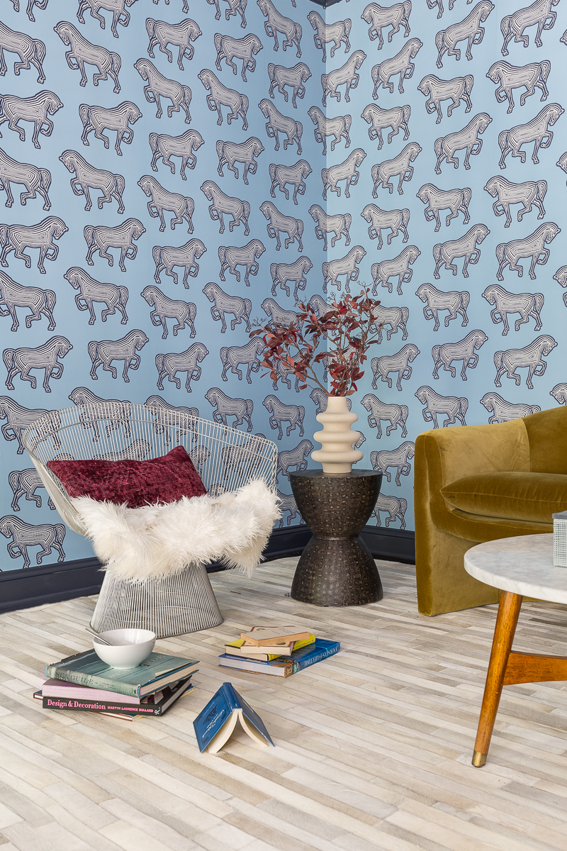 Schumacher Wallpaper in the Entryway and TV Room!!! ⋆ Jeweled Interiors