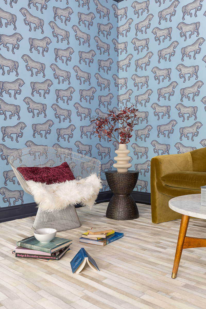 Contemporary Schumacher Akina Strie Grasscloth Wallpaper  Chairish