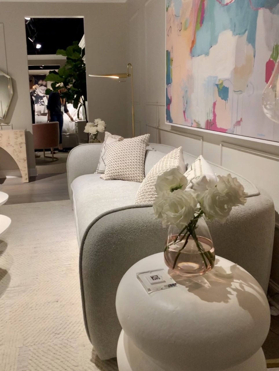 Round sofas, 2022 interior design trends, boucle, High Point Market, Design influencer's tour, Fall 2021, 2023, Spring