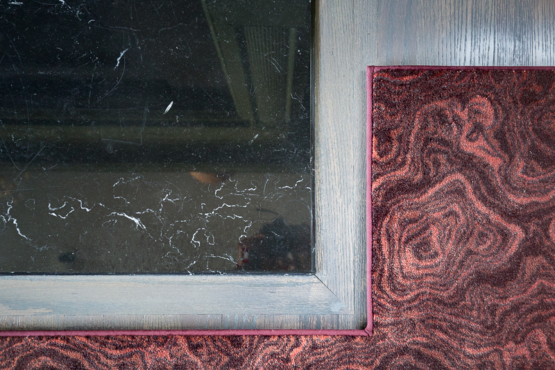 Carpet, marble, broadloom. fireplace cut out, rug, custom, One room challenge, red rug