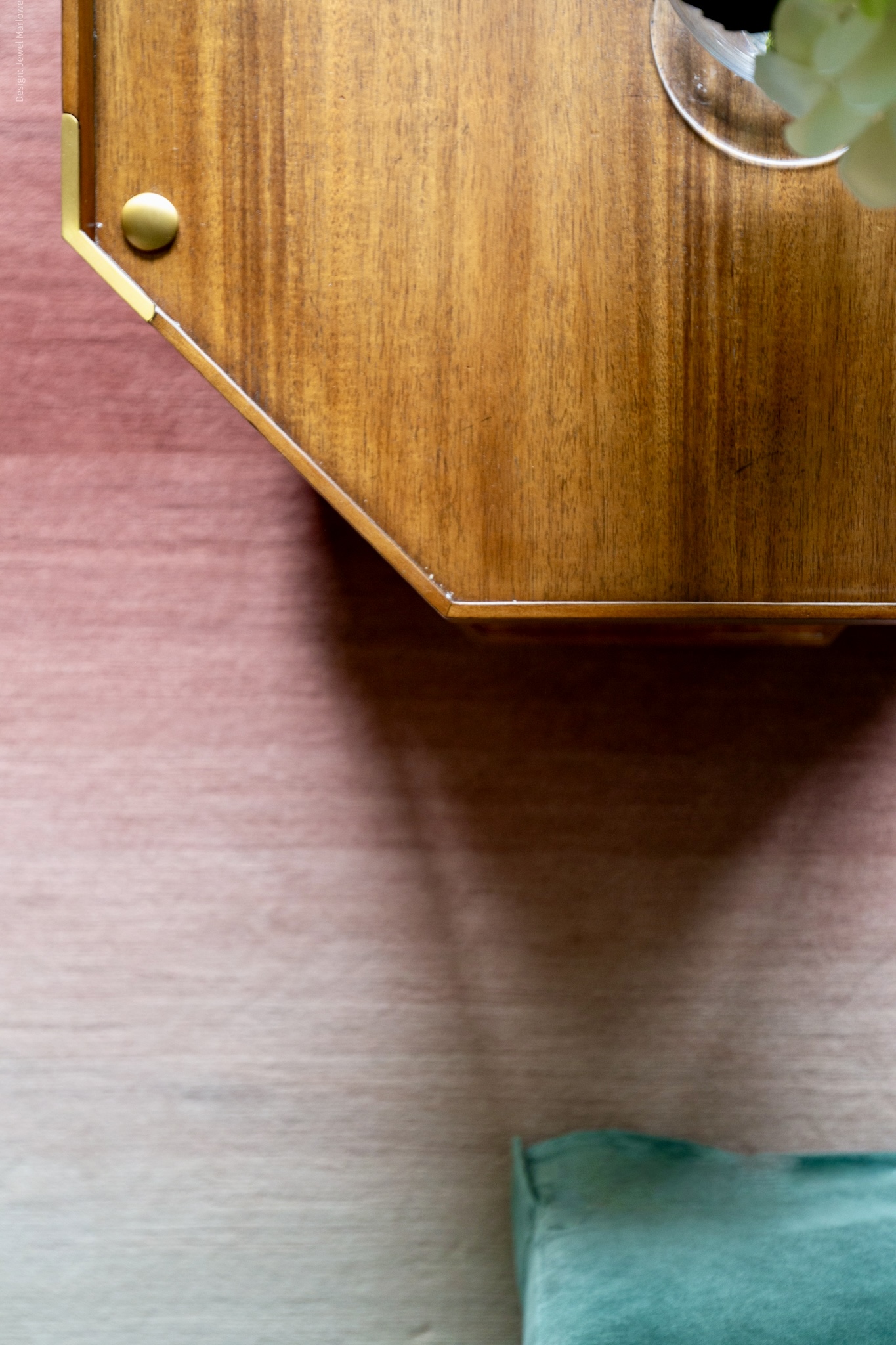 Vaughan coffee table, stark rug, and bench made modern sofa, ombre, Jewel Marlowe DC based designer